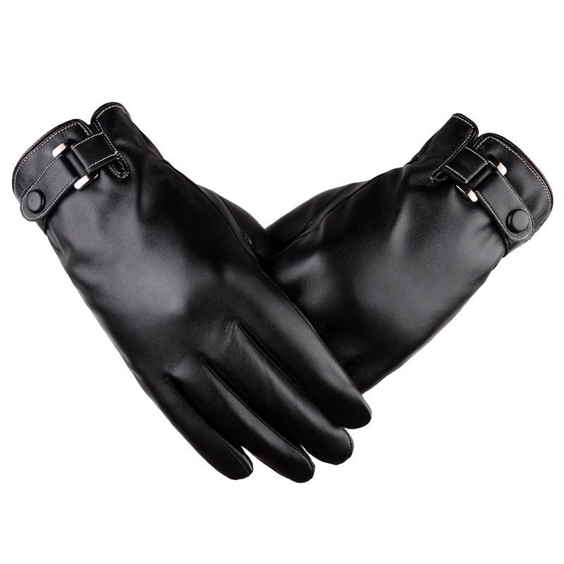 Leather Gloves Men's Autumn and Winter Riding Fleece Thickened Warm Windproof Waterproof Touch Screen Cycling Motorcycle