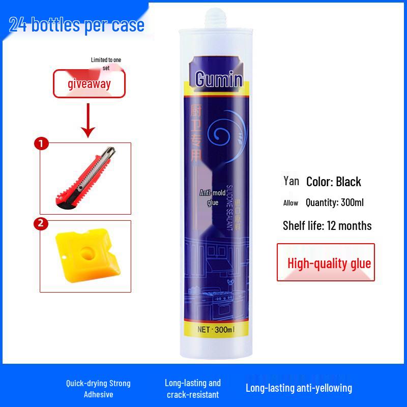 Solid Folk Glass Glue: Fast-Drying Waterproof Silicone Sealant - Weatherproof, Mildew-Proof, Transparent & White Porcelain Glue