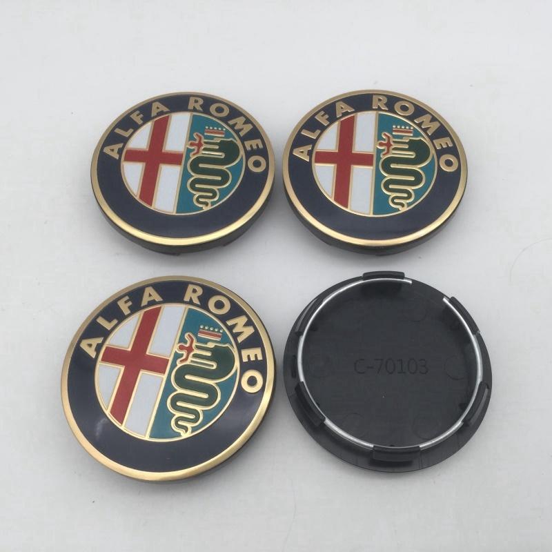 4pcs 50mm ForAlfa Romeo 147 156 159 Car Emblem Wheel Hub Center Cap Badge Covers Sticker Decals Styling Accessories C-70103