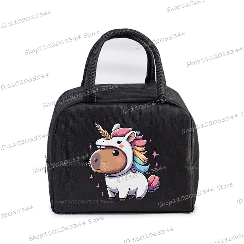 Kawaii Capybara Design Brotdose Aufbewahrungstasche Damen Cartoon Capybara Druck Tragbare Bento Taschen Tier Capybara Liebhaber Lunchtaschen
