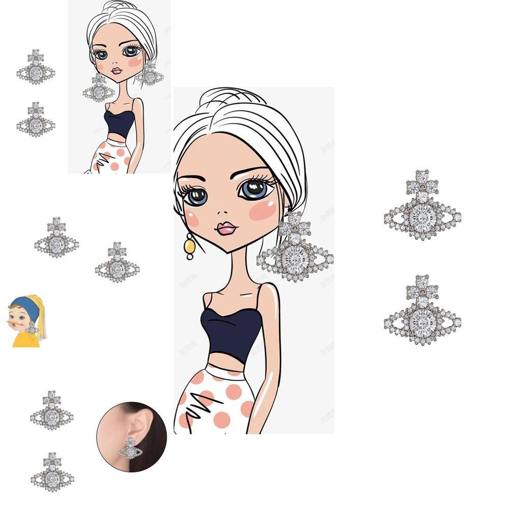 High-End Saturn Planeten Ohrstecker Glamourös Und Modisch