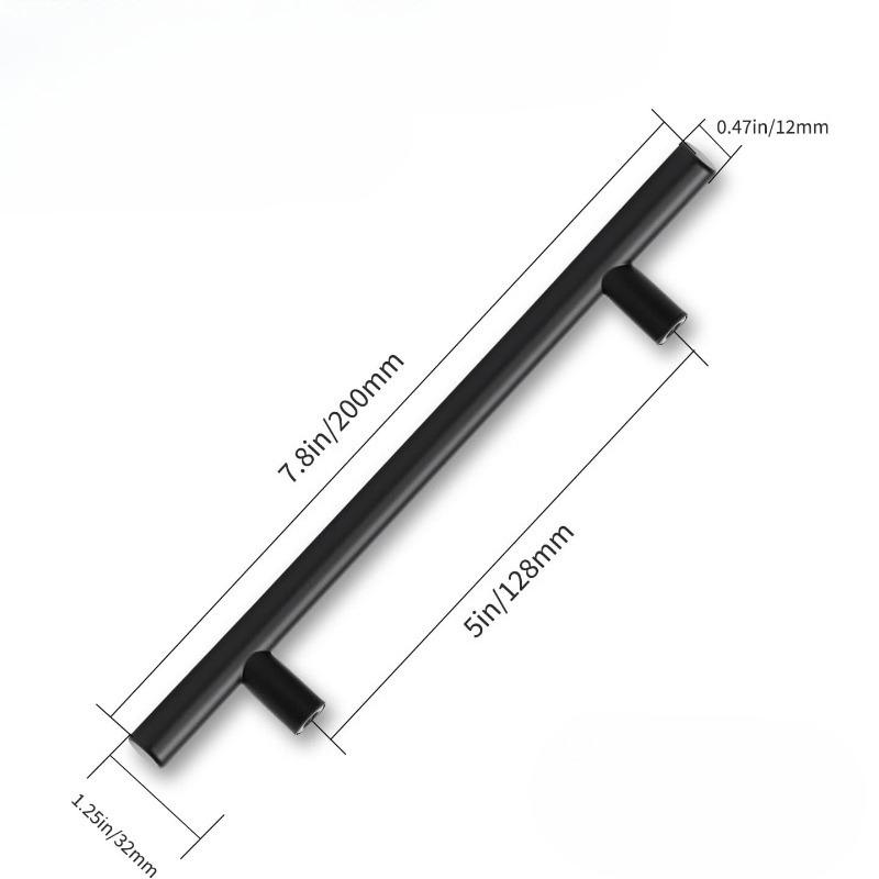 6 Pack Matte Black Stainless Steel Cabinet Pulls, Kitchen Drawer Handles Hardware for Cabinet Cupboard Wardrobe