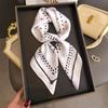 Luxury Polka Dot Print Square Scarf Soft Satin Stylish Versatile Neck Scarf For Women Hairbands Headscarf Bandana