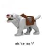 1pcs Medieval Knight light gray Wolf Widen the seat Animal Decorative Toy Moc Building Block