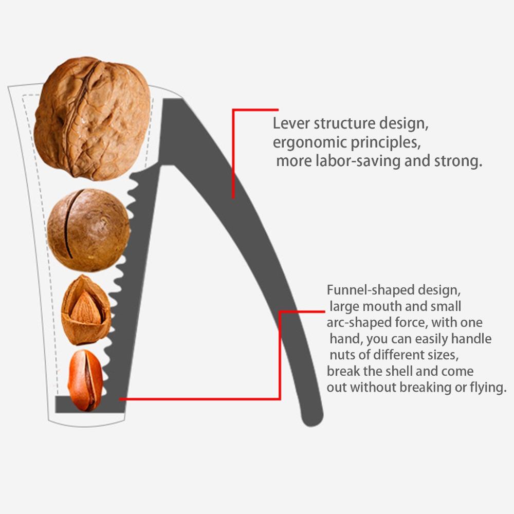 Aluminum Alloy Nut Cracker Heavy Duty Premium Hazelnuts Nutcracker Non Slip And Safe Design Rebound Handle Walnut Opener