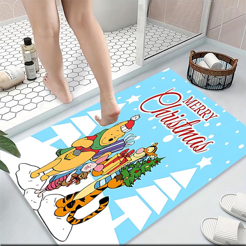 Christmas Winnie Pooh Tigger Carpet Rug Soft Washable Anti Slip Home Living Room Sofa Mats Personalized Christmas Rug