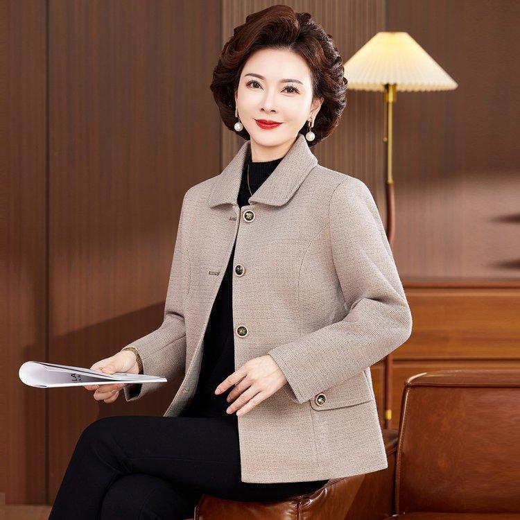 Autumn 2025 Mid-Length Jacket for Middle-Aged and Elderly Women