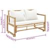 2 Seater Garden Sofa with Cushions Bamboo