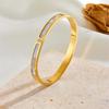 Rose Gold Titanium Steel Women's Bracelet with Inlaid Diamonds - Durable, Stainless, and Stylish