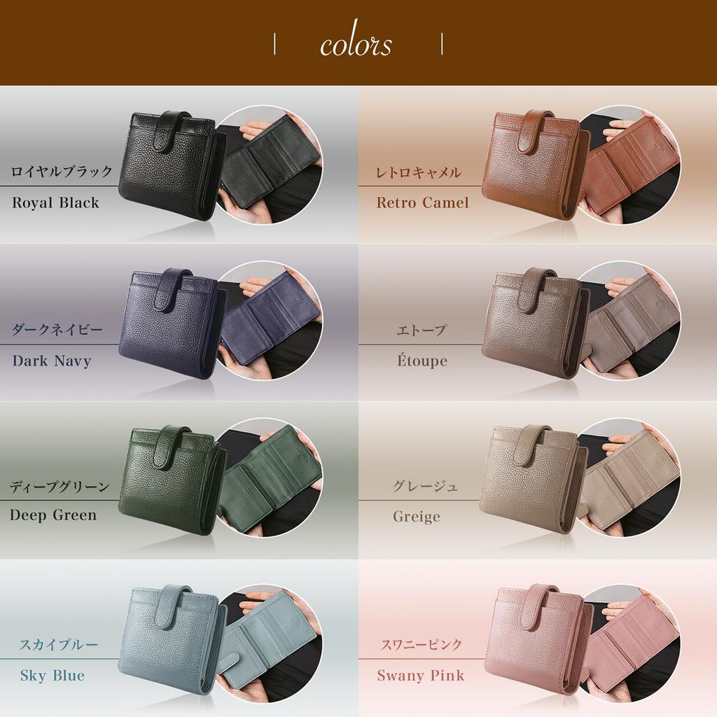 Mini-Geldbörse für echte große Scheine, nicht in einer Schachtel, zweifach faltbar, kleiner Skimming-Block, HW5 [BLUE SINCERE], Damen, Leder, Kapazität, faltbar, Typ, Geldbörse, dünn,