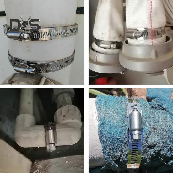 Stainless Steel Pipe Hose Clamps Rustproof Corrosion Resistant Easy To Use Adjustable Throat Clamp Worm Clip Hoop Cable Ties