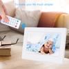 7Inch 1024*600HD Digital Photo Picture Frame Alarm Clock Player Album Remote Control White