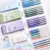 5Pcs Purple Aesthetic Retractable Gel Pen Set, ST Tip Quick-Dry Black Ink 0.5mm Press Pens  Student Writing Stationery Supplies