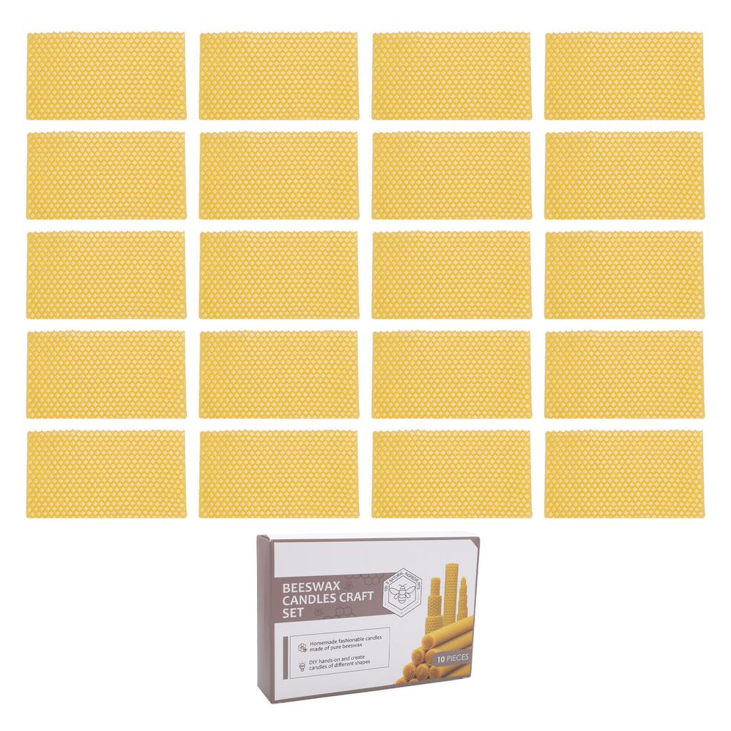 20Pcs Beeswax Candle Sheets Soft Cuttable DIY Candle Making Beeswax Sheets Foundation for Beehive