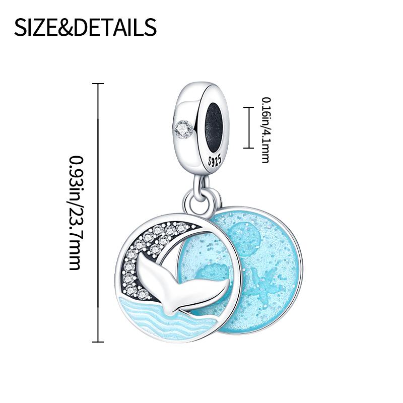 100%Copper Blue Ocean Charms Beads Glazed Seagull Pendant Fit 3Mm Original Bangle Bracelet Diy For Women Jewelry