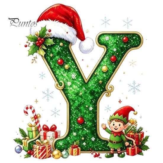 Santa Hat Letter Tree Pendant 26 Alphabet Christmas Ornament, Personalized Letters Acrylic Hanging Decoration with Festive Elf Pattern Initial