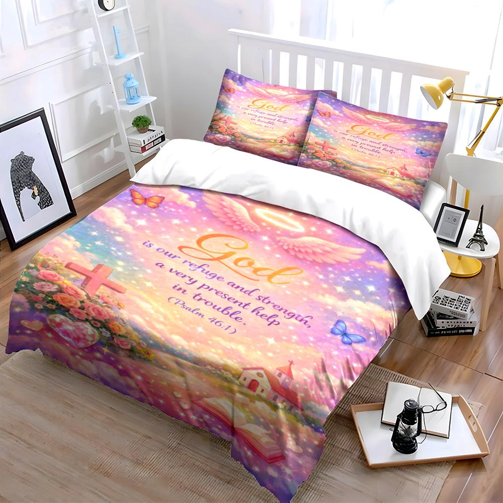 Christian Scripture-Inspired Bedding Set Bedding set (1 duvet cover, 2 pillowcases, duvet not included)