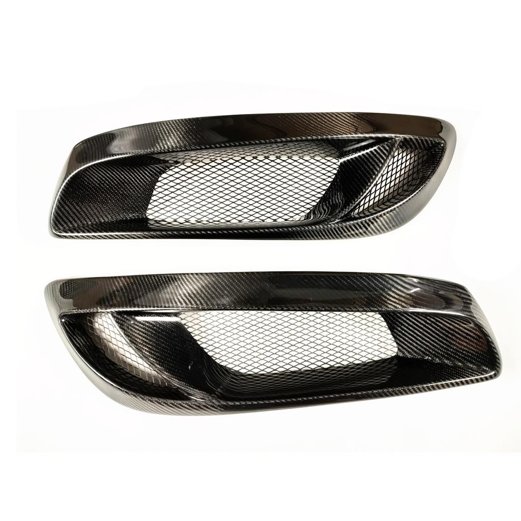 For Hyundai Genesis Coupe 2008-2012 Carbon Fiber Front Bumper Side Air Vent Intake Frame Grill Fog Light Lamp Cover Hood Grille