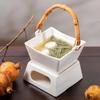 Square Candle Heating Furnace Stewed Shark's Fin Bowl Special Tableware Plate Set Dinner Plates Dishes Ceramic Alcohol Furnace