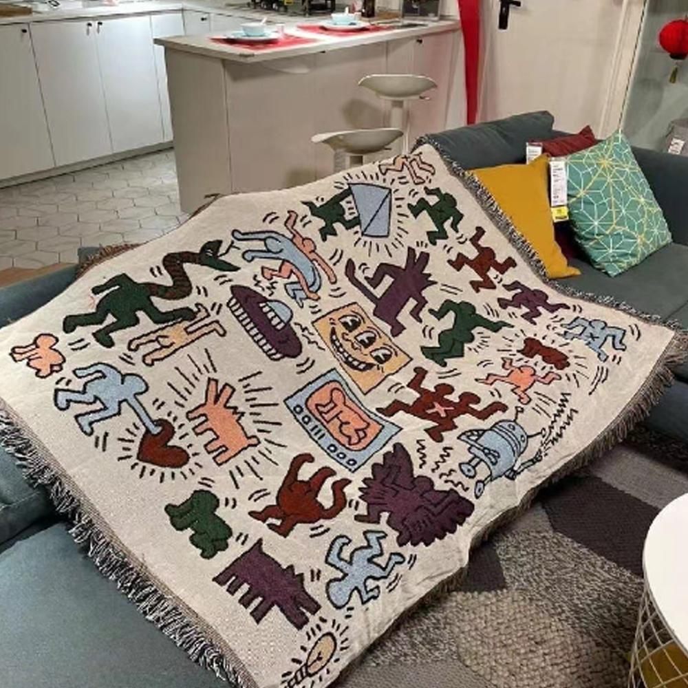 Graffiti Sofa Cushion Dust Nap Blanket Scandinavian Style Sofa Dust Cover Full Cover Cloth Sofa Cover Tablecloths