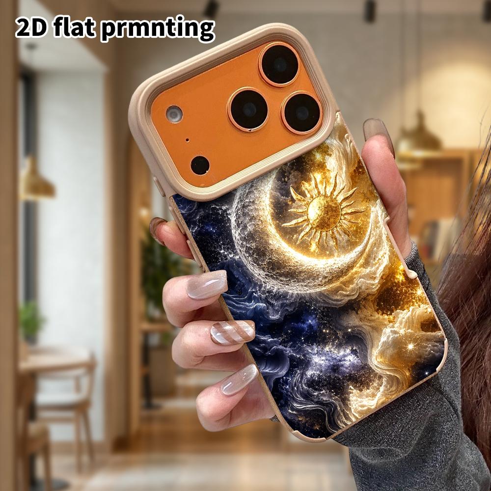 Phone Case: Lambskin 2D Flat Samsung Galaxy A34 A35 M05 M06 S20 S22 S21 FE Plus 5G Protective Case, Cloud Moon Gazing, Christmas and Halloween Gift