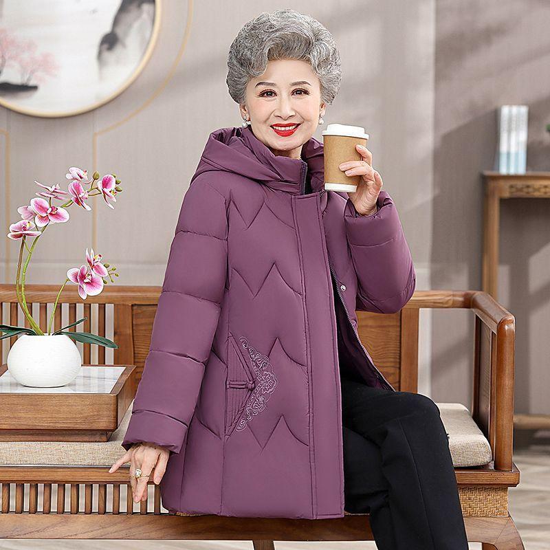 Skutočný kožušinový golier stredného veku, dámske zimné páperové kabáty nadmernej veľkosti biele bundy s kačacím páperím pre ženy parky Hrubé teplé vrchné oblečenie
