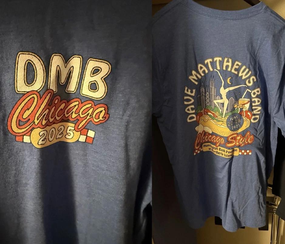 Reprint Dave Matthews Band Chicago 2025 Concert T-shirt Chicago Style All Size 3XL
