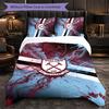West Ham United Calcio Set Biancheria da Letto 3 Pezzi Morbido Set Copripiumino con Federe Set Decorazione Camera da Letto per la Casa