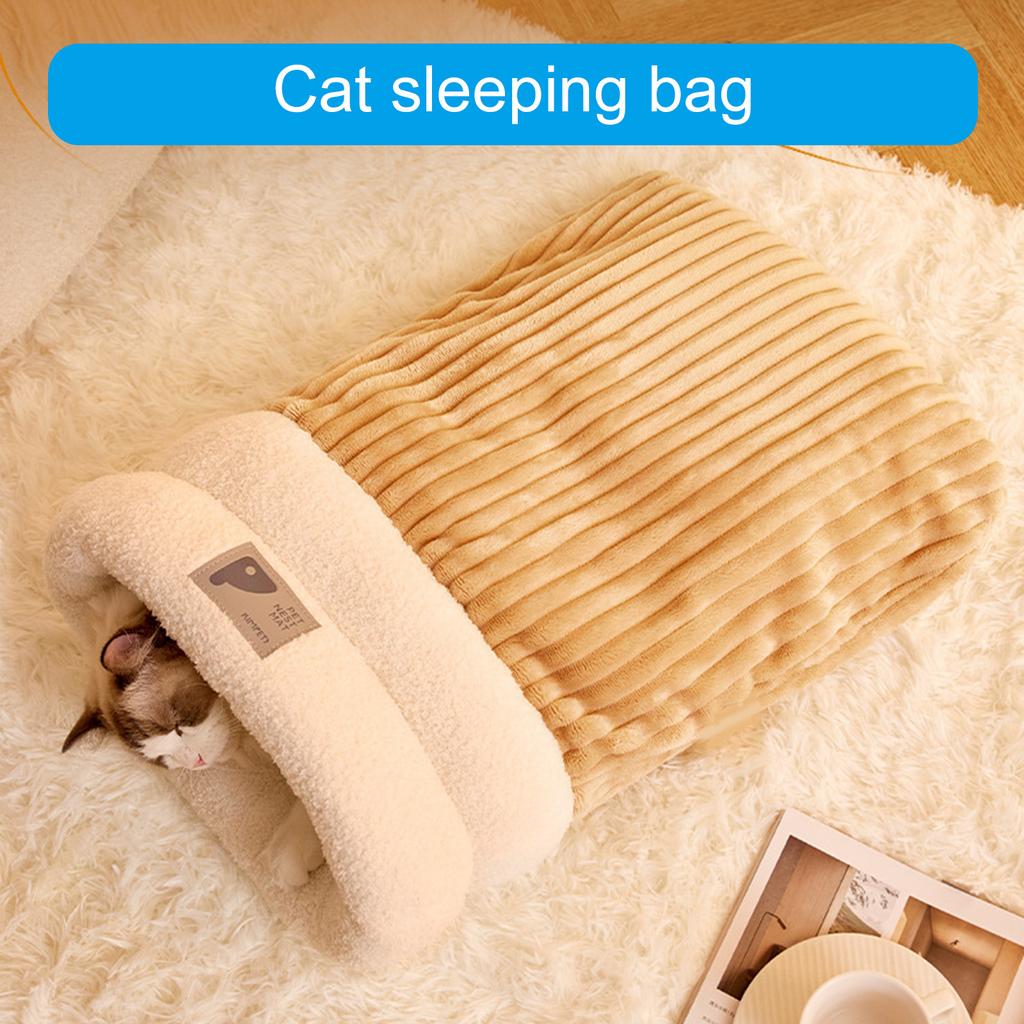 Kätzchen Winterbett Dickes Fleece Weich Bequem Schlaf für Kleintier Kaninchen Winter Innenbett Schlafsack Nest