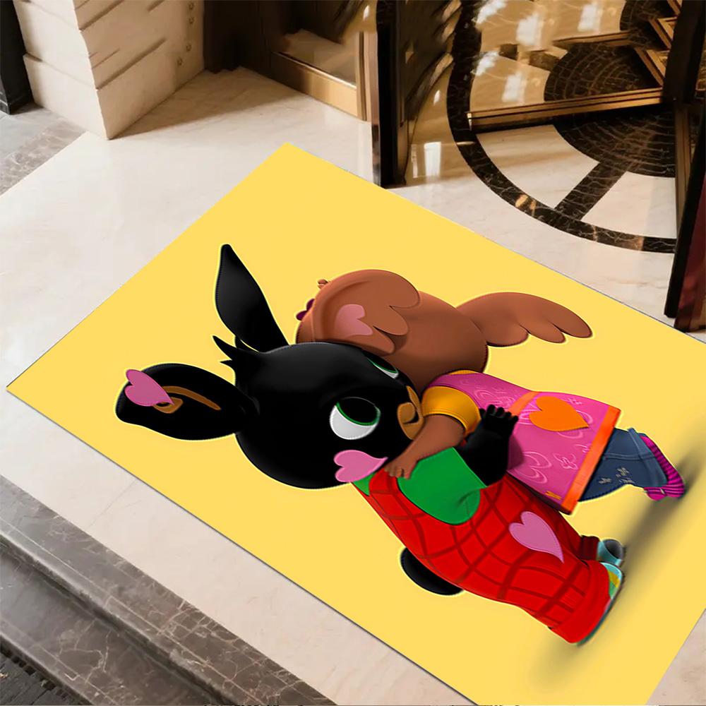 Panda Bunny Friends Area Rug Design for Game Room Kitchen Outdoor Foyer Antislip Carpet Decorate Offices Perfect Birthday/Christmas Gift Idea