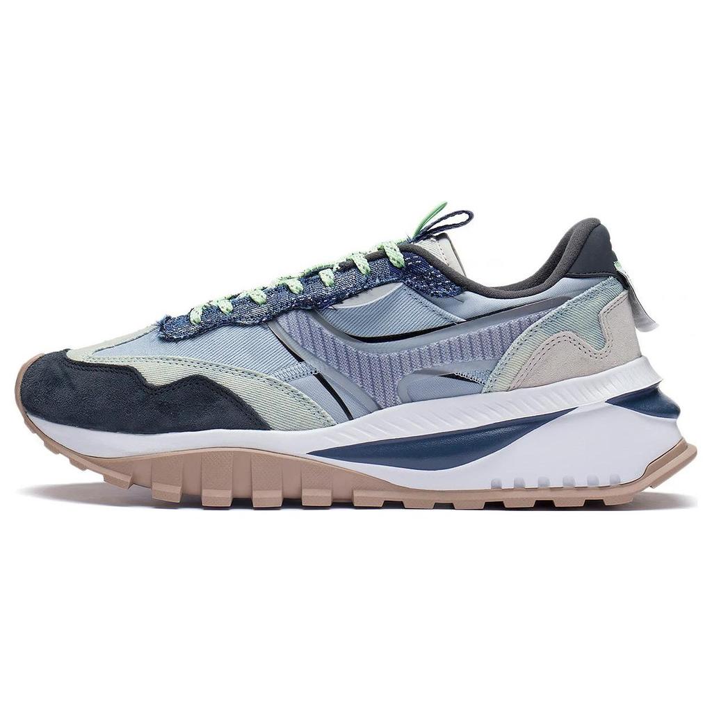 Li Ning Fangyuan Evo Non-Slip Wear-Resistant Breathable Reflective Low-Top Running Shoes Men Running Shoes Black Blue AGCS163-1