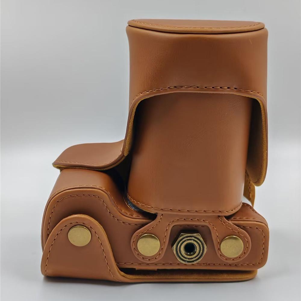 PU Leather Camera Case Bag for Sony NEX7 NEX-7 NEXF3 NEX-F3 NEX6 NEX-6 18-55mm Lens Full Body Cover With Strap