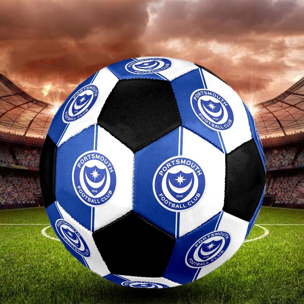 1 pz Pallone da Calcio Portsmouth Football Club Taglia 5 Pallone da Calcetto Indoor alla Moda Colorato Gioco per il Cortile - Ottimo Regalo per i Fan dello Sport HE44