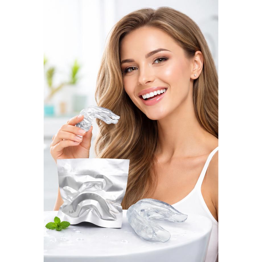 Greenovive Teeth Whitening Kit, Pre-Filled With 16% Gel, Transparent, Set Of 2 Molds