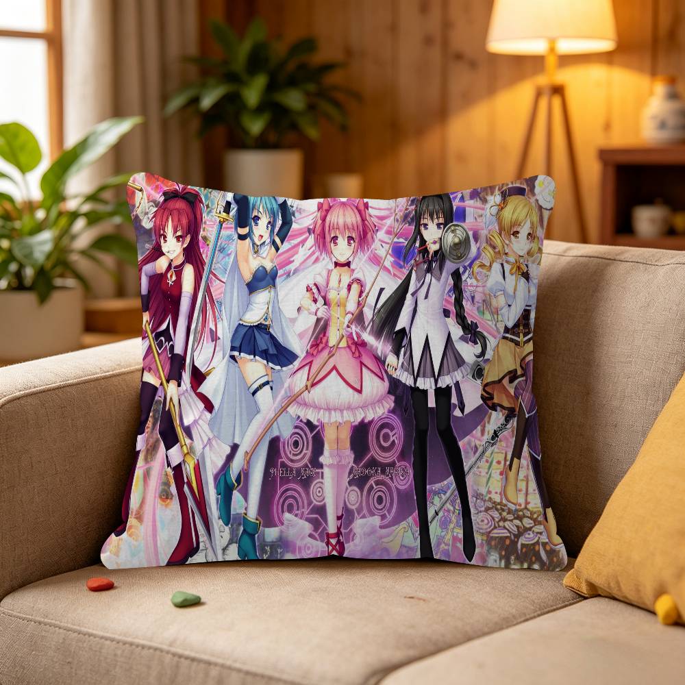 Anime Puella Magi Madoka Magica Cushion Cover Car Throw Pillow Case For Sofa Car Christmas Gift