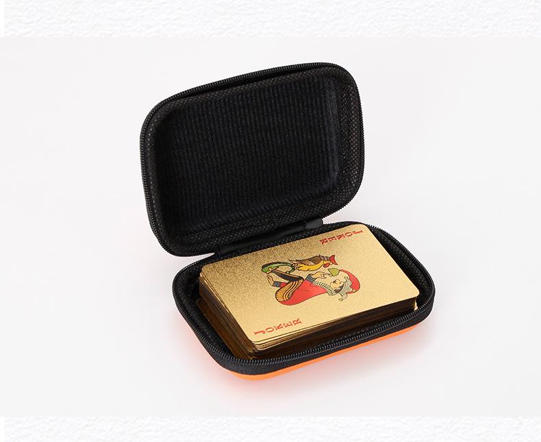 

Високоякісні золоті фольговані міцні ПВХ водонепроникні покерні карти для вечірок