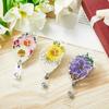 Fall-proof Daisies Pattern Badge Clip Stretchable Retractable Badge Reel  Name Tag