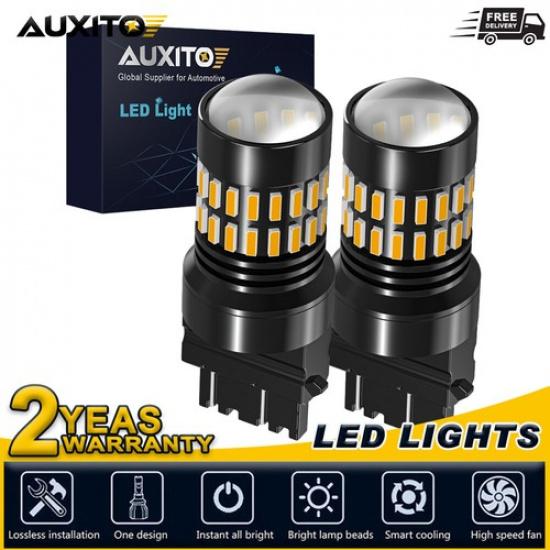 2X Amber 3157 Yellow AUXITO Signal LED DR Blinker Parking Corner Turn Light Bulb