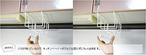 Plastic wrap holder & kitchen paper holder (one-handed cut) No drilling or screws required Made in Japan