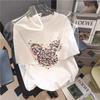 2026 Summer Women's Heart Print Soft Short Sleeve Loose Casual T-shirt