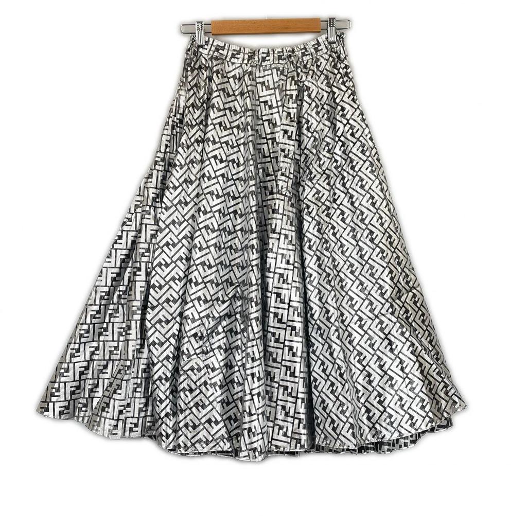 Fendi Nicki Minaj Long Skirt Silver Women 38 Used