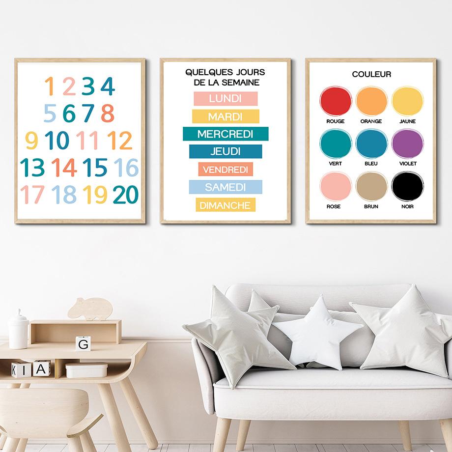 Boho Lion Giraffe Car Traffic Rainbow Number Wall Art Canvas Painting Cartoon Posters And Prints Pictures Baby Kids Room Decor