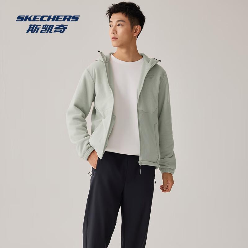 Унисекс флисовая куртка с капюшоном Skechers L
