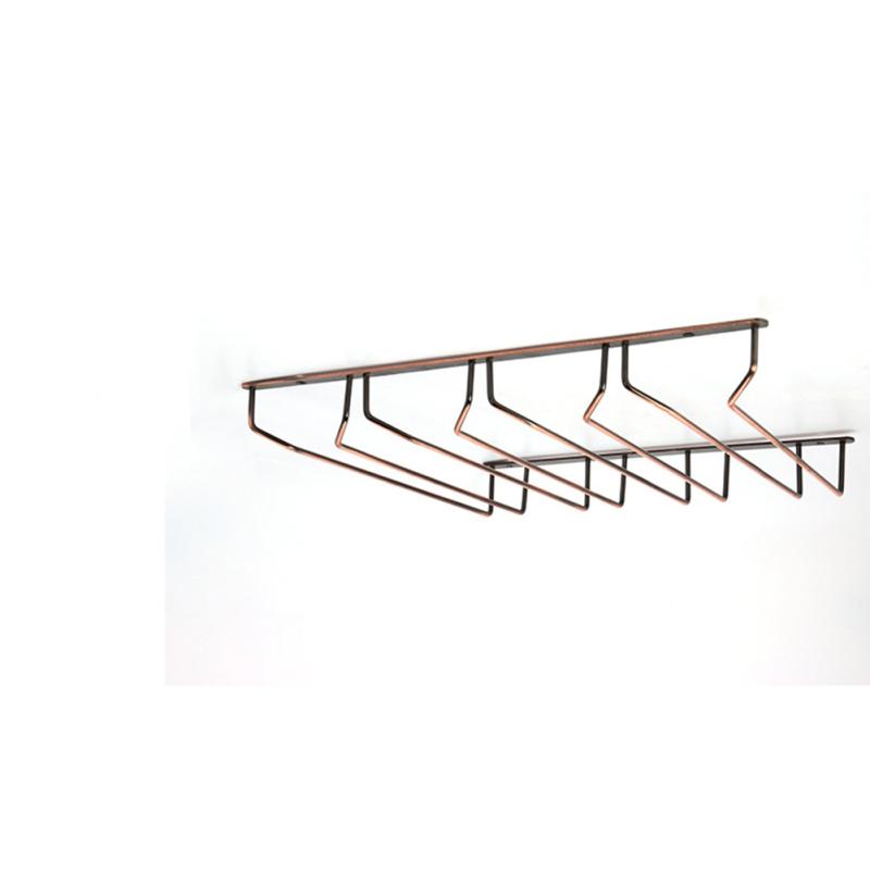 Iron Plating Bronze Wall Mount Stemware Hanging Wine Glass Rack Holder Shelf