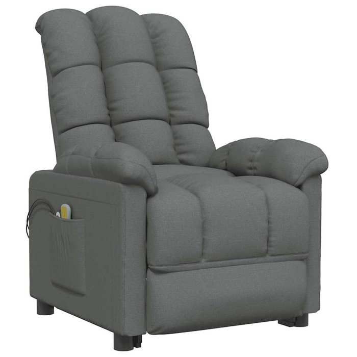 Maison Exclusive - Fauteuil électrique de massage Gris foncé Tissu