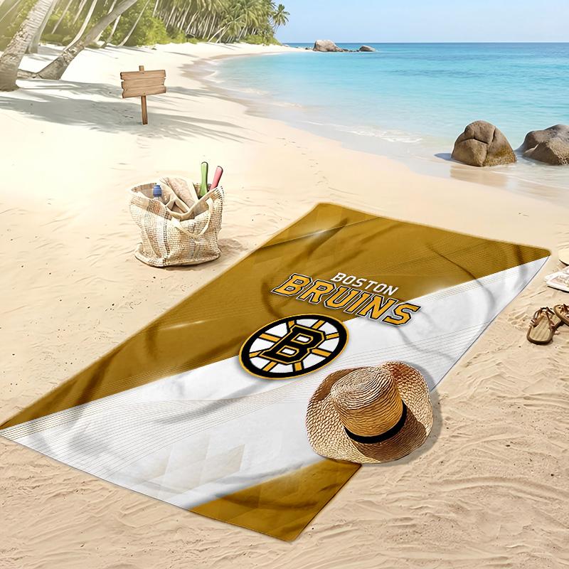 Asciugamano da Spiaggia Stampa Boston Bruins Morbido Portatile Asciugatura Rapida?Asciugamano Asciutto Per Piscina Vacanza Estiva Sport all'Aperto