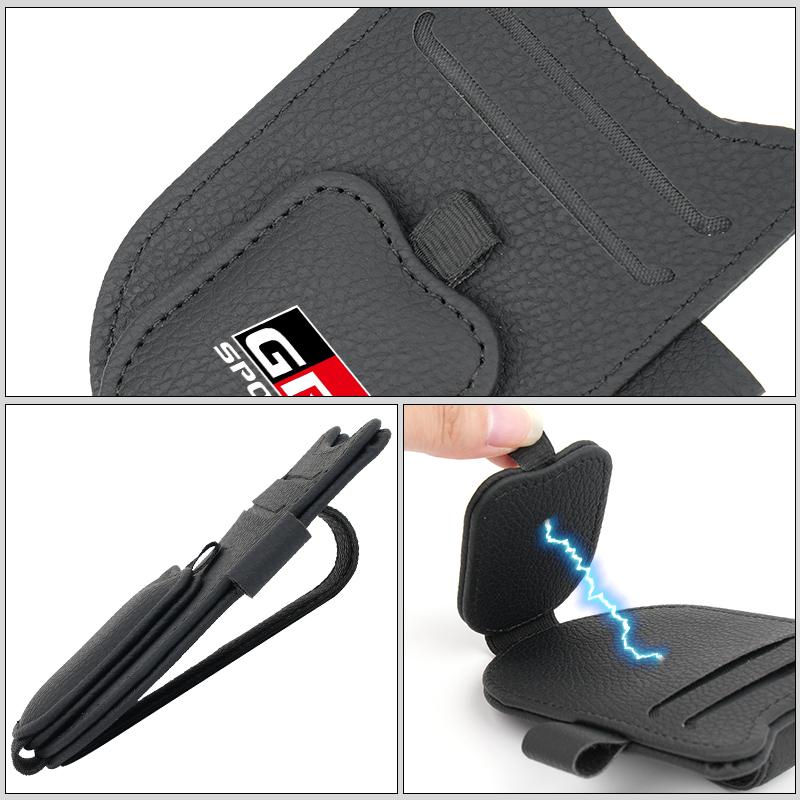 Car Sunglasses Holder Sun Visor PU Leather Glasses Clip For Toyota GR Sport Corolla Yaris Camry Prius RAV4 CHR Key Accessories