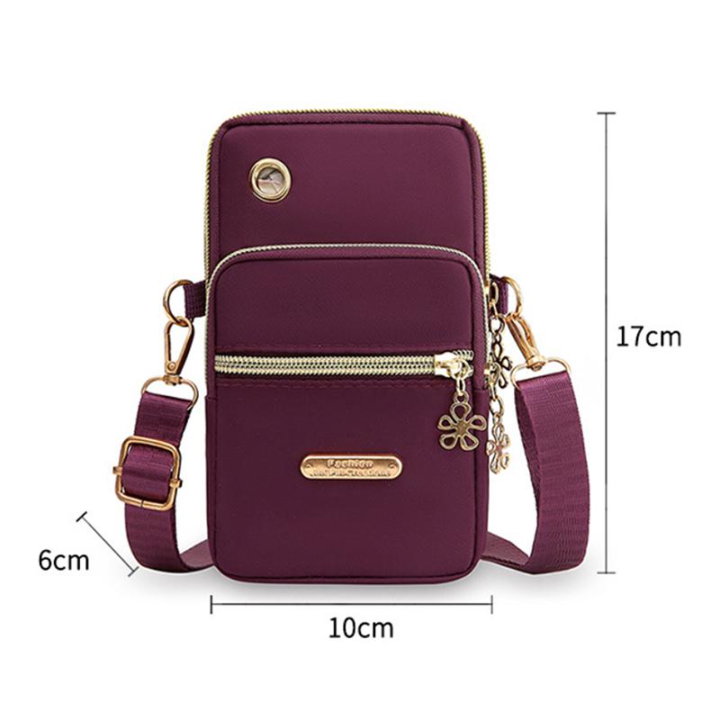Mobile Phone Crossbody Bags For Women Fashion Women Shoulder Bag Cell Phone Pouch Coin Bag 3 Layer Wallet With Headphone Plug