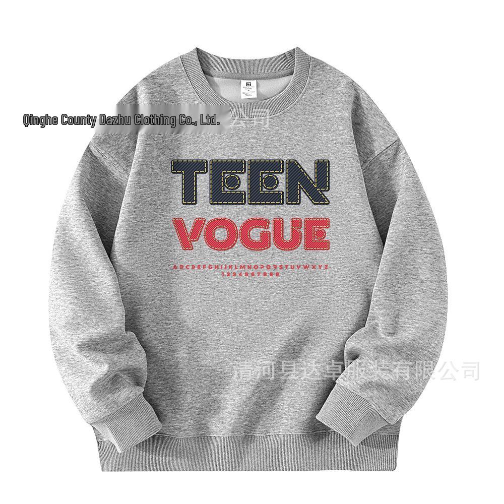 Men's TEEN VOGUE Round Neck Fashion Hoodie: Trendy Casual Pullover