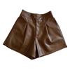 Women's PU Leather Shorts Wide-legged Shorts
